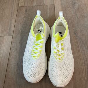 APL ZIPLINE White and Neon Yellow Knit Sneakers
